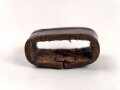 Schieber aus braunem Leder für Trageriemen der Wehrmacht. Innen gemessen 20mm, Breite 11,5mm
