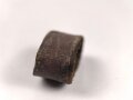 Schieber aus braunem Leder für Trageriemen der Wehrmacht. Innen gemessen 20mm, Breite 11mm