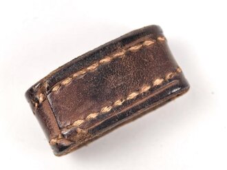 Schieber aus braunem Leder für Trageriemen der...