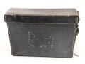 Transporttasche aus Leder für Schnurloser Überträger Wehrmacht datiert 1941, Gebraucht, ungereinigt