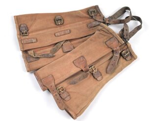 Kaiserliche Marine, Paar Gamaschen für Landeinheiten, Kammerstücke des Beschaffungsamtes Kiel 1913, getragenes Paar