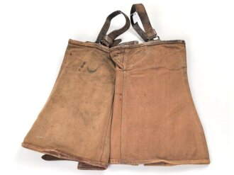 Kaiserliche Marine, Paar Gamaschen für Landeinheiten, Kammerstücke des Beschaffungsamtes Kiel 1913, getragenes Paar