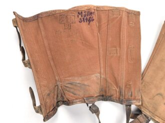 Kaiserliche Marine, Paar Gamaschen für Landeinheiten, Kammerstücke des Beschaffungsamtes Kiel 1913, getragenes Paar