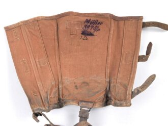 Kaiserliche Marine, Paar Gamaschen für Landeinheiten, Kammerstücke des Beschaffungsamtes Kiel 1913, getragenes Paar