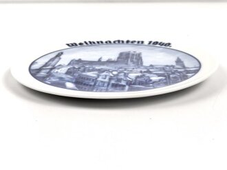 "Marienkirche in Danzig" Wandteller anlässlich " Weihnachten 1940"  Guter Zustand, Durchmesser 22cm, Hersteller Rosenthal Porzellan
