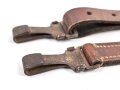 Trageriemen für diverse Taschen von Parteiverbänden. Braunes Leder , Gesamtlänge wie fotografiert 111cm