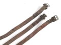 Drei StückTornisterriemen Wehrmacht, getragene Stücke