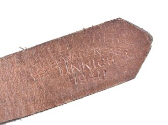 Tornisterriemen Wehrmacht, getragenes Stück, datiert 1941