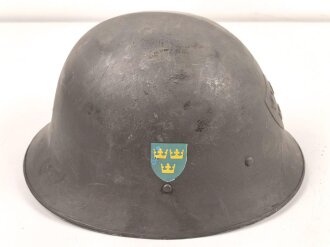 Schweden, Stahlhelm M21/26. Originallack, getragenes Stück