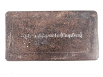 Braune Preßmasse Verpackung für " Sprengkapseln ( Duplex)" der Wehrmacht, datiert 1939