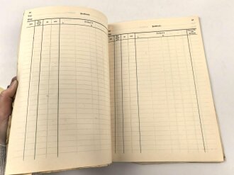 Funktrupp Betriebsbuch, angefangen am 24.1.1944, Zwei Seiten geführt, dann Zivil weiterverwendet. DIN A4