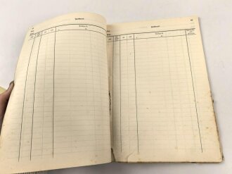 Funktrupp Betriebsbuch, angefangen am 24.1.1944, Zwei Seiten geführt, dann Zivil weiterverwendet. DIN A4