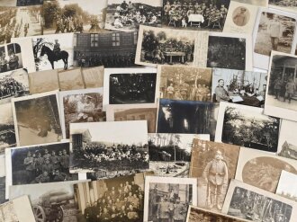 1. Weltkrieg, Gruppe Fotos eines Angehörigen im Braunschweigischen Infanterie Regiment 92. Insgesamt 77  Fotos, davon 27 Stück mit eindeutig sichtbarem Totenkopf an der Schirmmütze bzw. Pickelhaube.