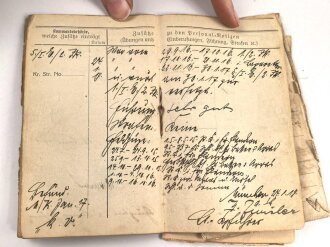 Militärpaß eines Angehörigen Infanterie Regiment 12, Eingestellt 25.2.15, Frankreichfeldzug, viele Einträge