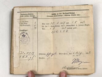 Militärpaß eines Angehörigen Infanterie Regiment 12, Eingestellt 25.2.15, Frankreichfeldzug, viele Einträge