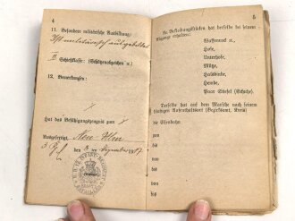 Militärpaß eines Angehörigen Infanterie Regiment 12, Eingestellt 25.2.15, Frankreichfeldzug, viele Einträge