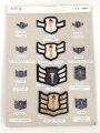 U.S. Air Force Reserve Officer Training Corps, Sammlung Abzeichen, jeweils auf Karton befestigt