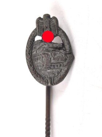 Miniatur  Panzerkampfabzeichen in silber, 16mm, Zink