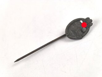 Miniatur  Panzerkampfabzeichen in silber, 16mm, Zink