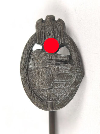 Miniatur  Panzerkampfabzeichen in silber, 16mm, Zink