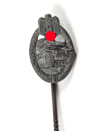 Miniatur  Panzerkampfabzeichen in silber, 16mm, Zink