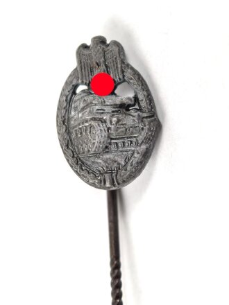 Miniatur  Panzerkampfabzeichen in silber, 16mm, Zink