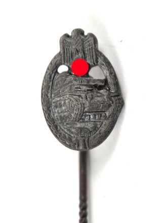 Miniatur  Panzerkampfabzeichen in silber, 16mm, Zink