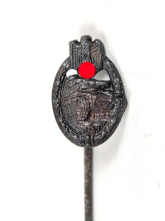 Miniatur  Panzerkampfabzeichen in bronze, 16mm, Zink bronziert
