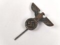 N.S. Sympathieabzeichen, Parteiadler Buntmetall bronziert, Flügelspannweite 26mm, Nadel abgebrochen