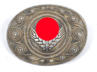 Reichsarbeitsdienst der weiblichen Jugend , Erinnerungsbrosche in silber aus Aluminium