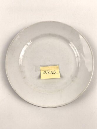 Heer, Kantinenporzellan flacher Teller, Durchmesser 23cm, Hersteller PMR Bavaria 1941. Gebraucht.