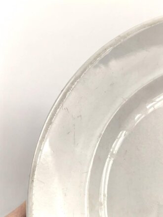 Heer, Kantinenporzellan flacher Teller, Durchmesser 23cm, Hersteller PMR Bavaria 1941. Gebraucht.