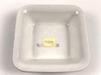 Luftwaffe, Kantinenporzellan große, eckige Schale, Kantenlänge 26cm, Hersteller Bauscher Weiden 1940. Gebraucht.