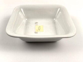 Luftwaffe, Kantinenporzellan große, eckige Schale, Kantenlänge 26cm, Hersteller Bauscher Weiden 1940. Gebraucht.
