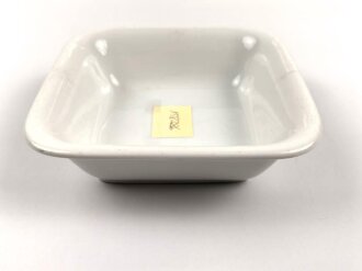 Luftwaffe, Kantinenporzellan  eckige Schale, Kantenlänge 21cm, Hersteller Bohemia 1939. Gebraucht.