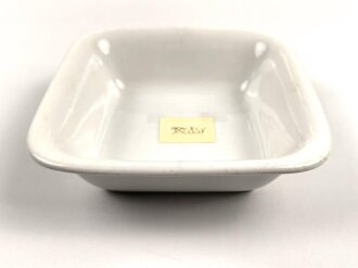 Luftwaffe, Kantinenporzellan  eckige Schale, Kantenlänge 21cm, Hersteller Bohemia 1939. Gebraucht.