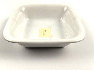 Luftwaffe, Kantinenporzellan  eckige Schale, Kantenlänge 21cm, Hersteller Bohemia 1939. Gebraucht.