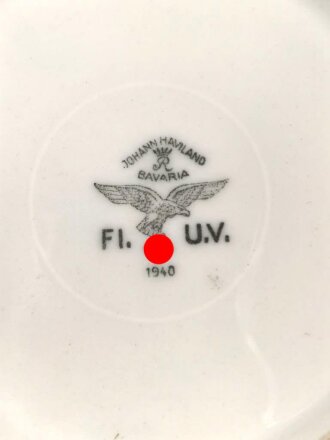 Luftwaffe, Kantinenporzellan tiefer Teller , Durchmesser 23cm. Hersteller Johann Haviland,  Gebraucht.