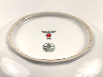 Kriegsmarine, Kantinenporzellan Schale, Durchmesser 21cm, Hersteller Hutschenreuther.  Leicht beschädigt, gebraucht