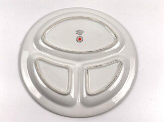 Deutsche Arbeitsfront, Kantinenporzellan Menüteller Durchmesser 27,5cm, Hersteller Felda Rhön, gebraucht