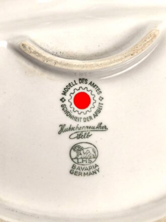 Deutsche Arbeitsfront, Kantinenporzellan Menüteller Durchmesser 27cm, Hersteller Hutschenreuther Bavaria, gebraucht