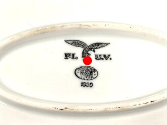 Luftwaffe, Kantinenporzellan große Vorlegeplatte, Gesamtlänge 41cm, Hersteller Bauscher Weiden 1939. Gebraucht