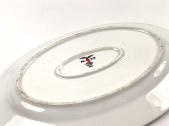 Luftwaffe, Kantinenporzellan große Vorlegeplatte, Gesamtlänge 41cm, Hersteller Bauscher Weiden 1939. Gebraucht