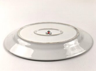 Luftwaffe, Kantinenporzellan große Vorlegeplatte, Gesamtlänge 41cm, Hersteller Bauscher Weiden 1939. Gebraucht