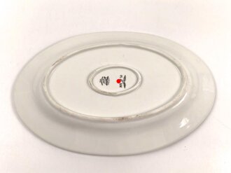 Luftwaffe, Kantinenporzellan große Vorlegeplatte, Gesamtlänge 43cm, Hersteller Felda Rhön 1940. Gebraucht