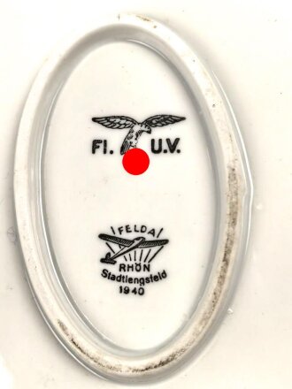 Luftwaffe, Kantinenporzellan große Vorlegeplatte, Gesamtlänge 43cm, Hersteller Felda Rhön 1940. Gebraucht