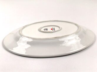 Luftwaffe, Kantinenporzellan große Vorlegeplatte, Gesamtlänge 43cm, Hersteller Felda Rhön 1940. Gebraucht