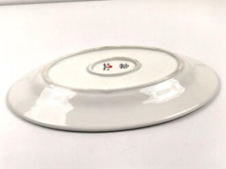 Luftwaffe, Kantinenporzellan große Vorlegeplatte, Gesamtlänge 43cm, Hersteller Felda Rhön 1940. Gebraucht