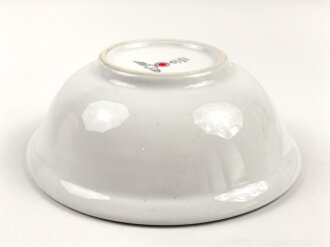 Heer, Kantinenporzellan tiefe Schale, Durchmesser etwa 21,5cm, Hersteller Bavaria 1940. Gebraucht.