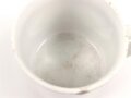 Heer, Kantinenporzellan große Tasse, Durchmesser etwa 10,5cm, Hersteller Kolmar 1940. Gebraucht, am Rand defekt